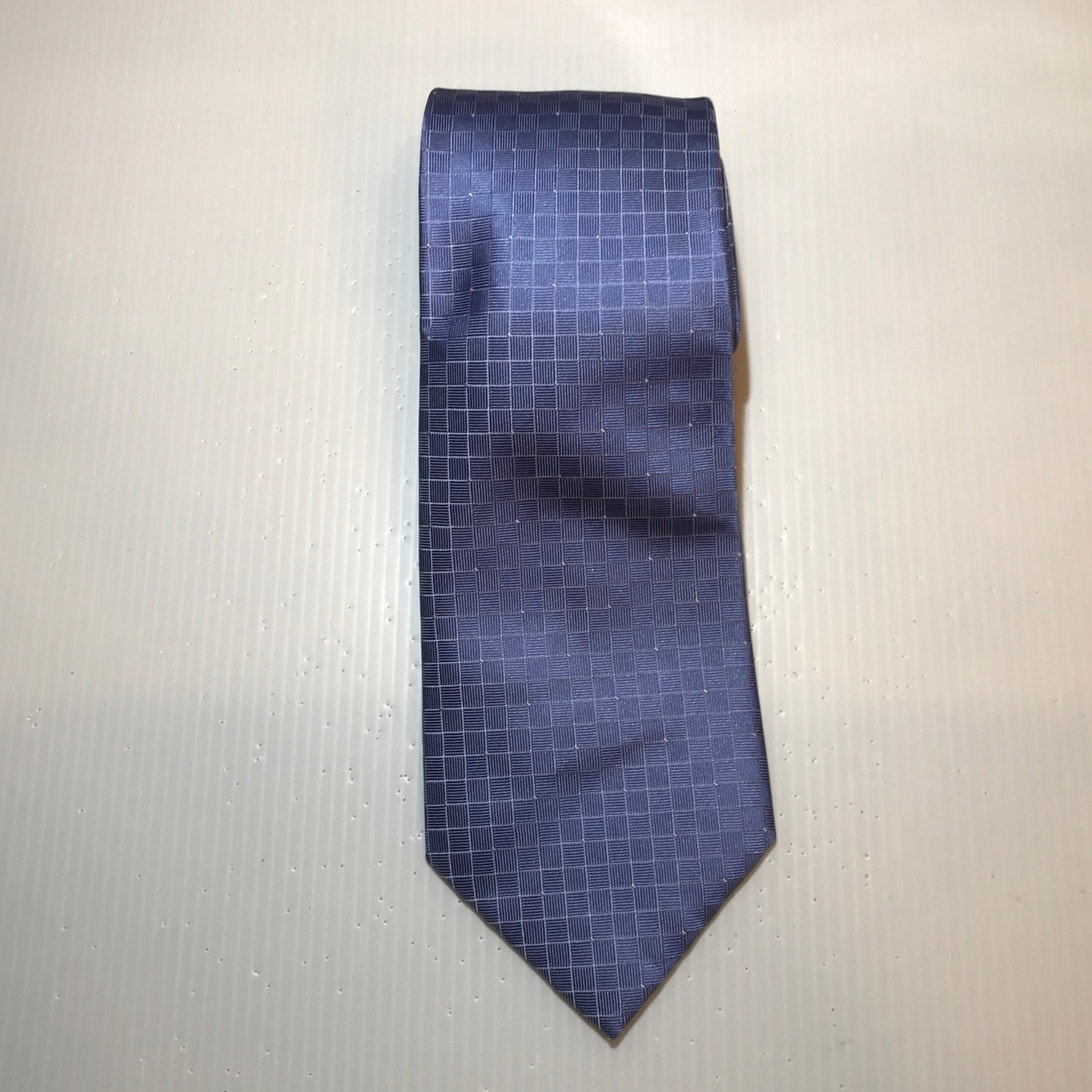 Claiborne Blue Geometric Silk Classic Wide Men Necktie